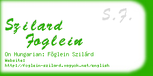 szilard foglein business card