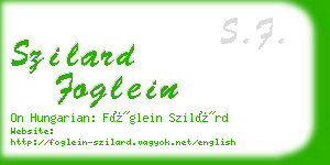 szilard foglein business card